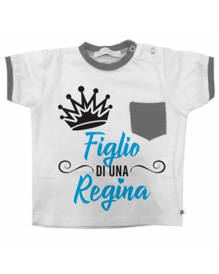 T-shirt con taschino "figlio di una Regina"