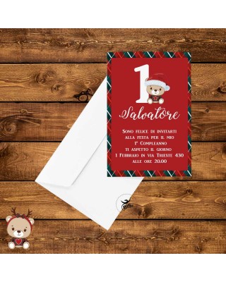 Kit 12 pezzi Inviti rettangolari Classic "Christmas time" da personalizzare