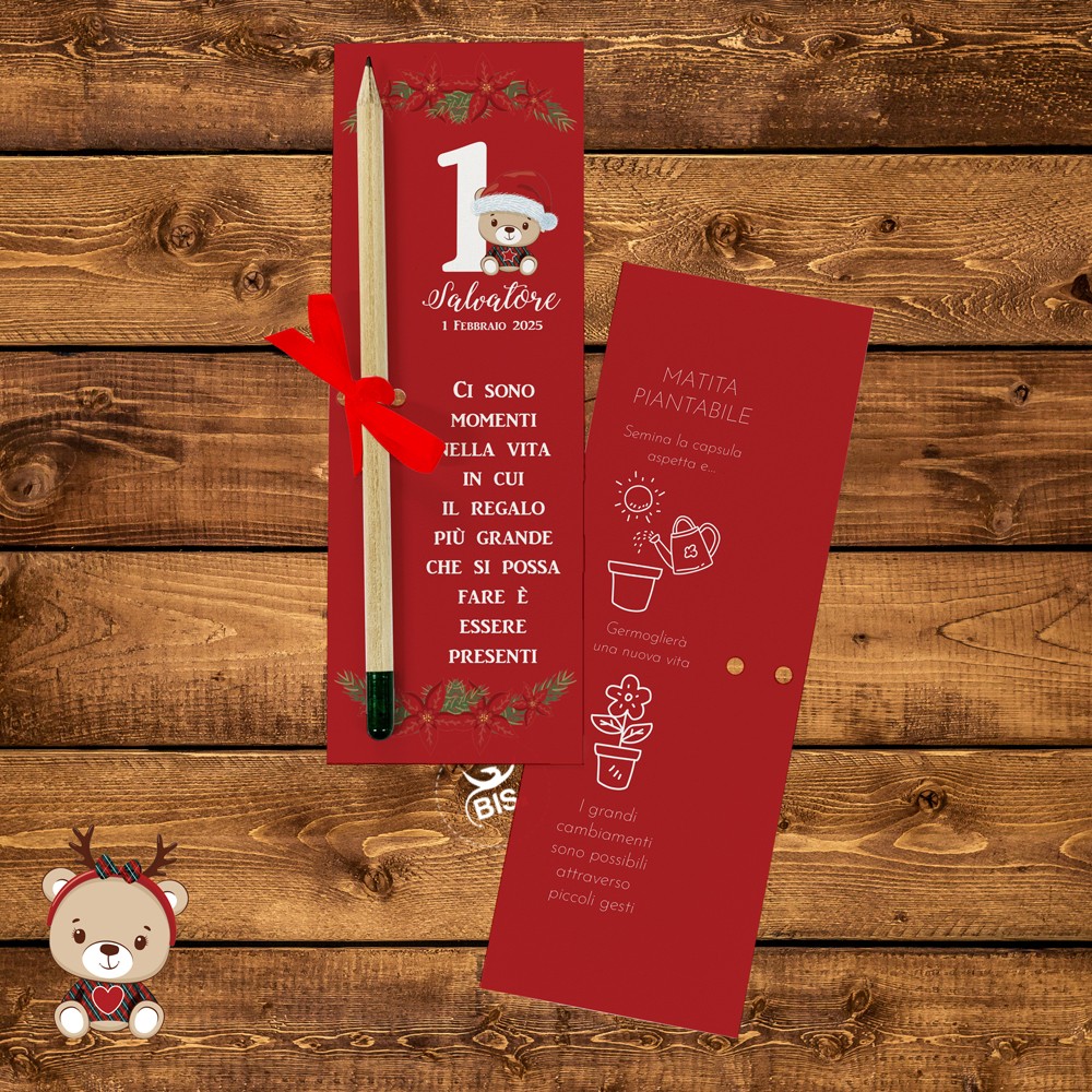 Kit 7 pz. Matita con semi da piantare con packaging  "Christmas time"