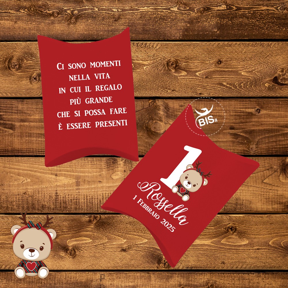 Kit 8pz astucci portaconfetti "Christmas time" da personalizzare