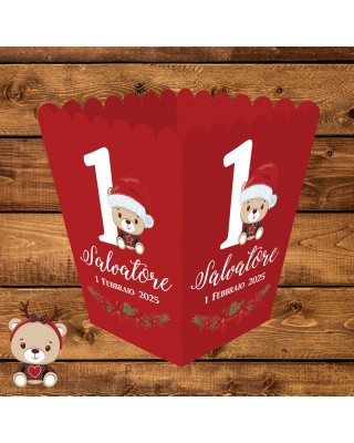 Kit 5 pz Scatola pop corn "Christmas time" da personalizzare