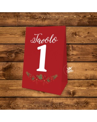 Kit 9 pz. Segna tavolo a cavaliere "Christmas time" da personalizzare