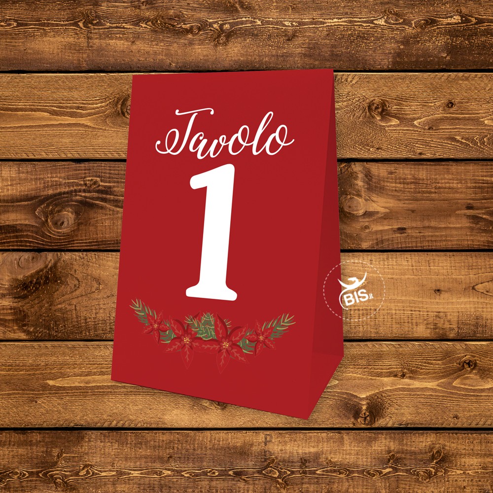 Kit 9 pz. Segna tavolo a cavaliere "Christmas time" da personalizzare