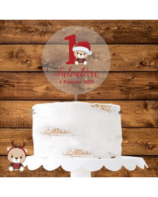 Cake topper in plexiglass "Christmas time" da personalizzare