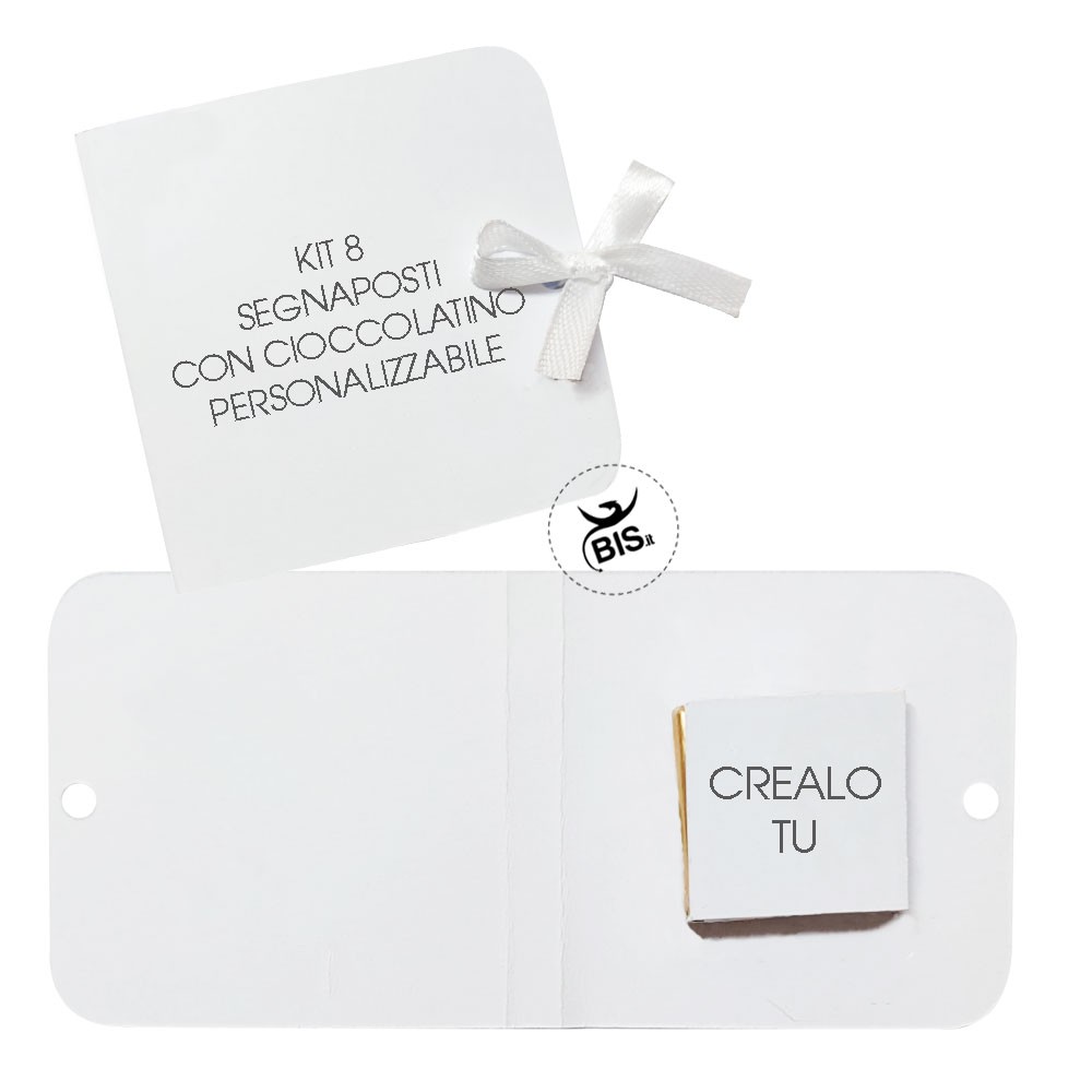 Kit 8 pz. Cioccolatini segna posto da personalizzare con configuratore