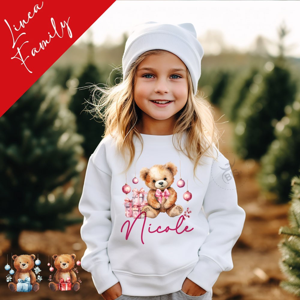 Felpa Personalizzabile Bambina "Linea Family Xmas Magic"