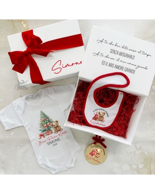 Scatola regalo pieghevole con chiusura magnetica "Xmas Magic" da personalizzare